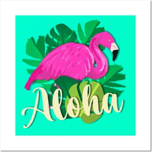 Flamingo Aloha Posters and Art